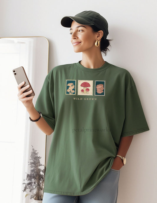 Wild Grown Mushroom Tee – Vintage Nature Shirt | Comfort Colors 1717