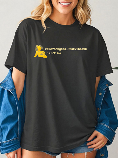 No Thoughts Just Vibes Shirt | AIM Aesthetic Tee | Millennial Nostalgia Shirt | Y2K Internet Humor | Alt Mom Graphic Tee