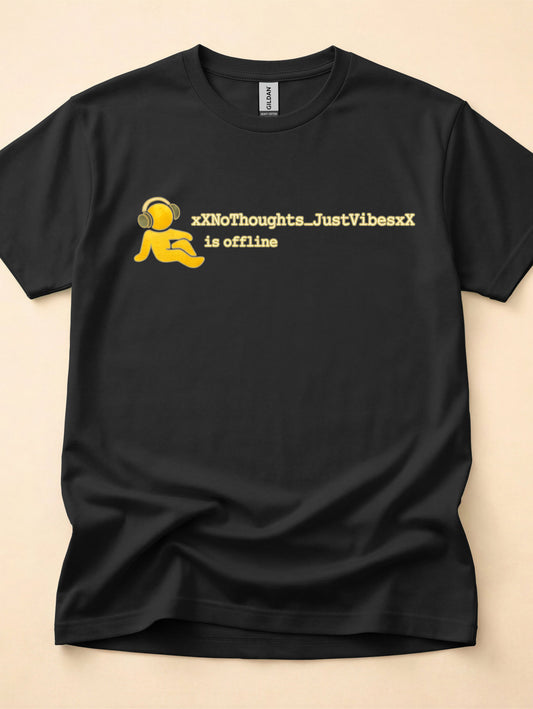 No Thoughts Just Vibes Shirt | AIM Aesthetic Tee | Millennial Nostalgia Shirt | Y2K Internet Humor | Alt Mom Graphic Tee
