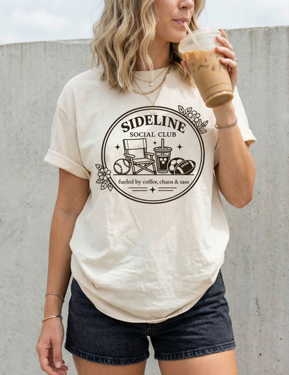 Sideline Social Club Tee – Sports Mom Shirt – Game Day Shirt – Soccer Baseball Football Mom Tee
