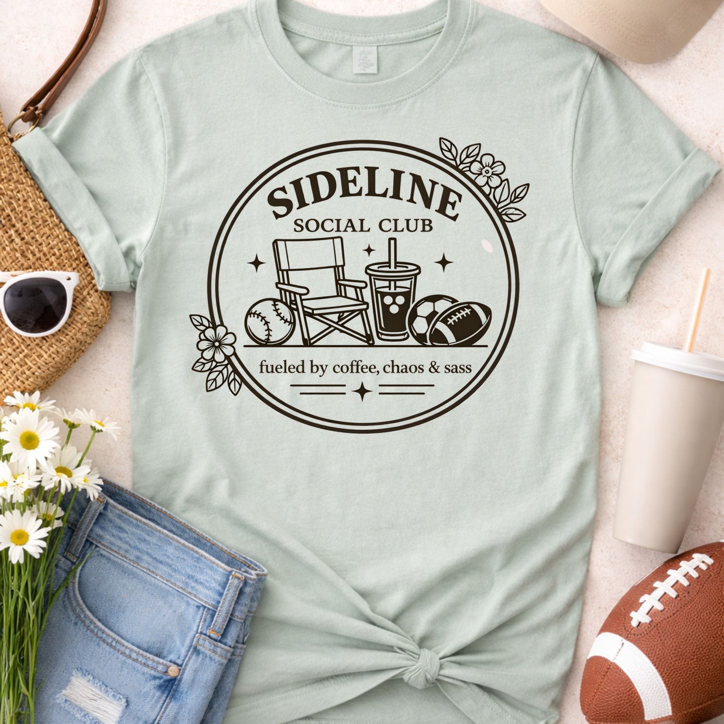 Sideline Social Club Tee – Sports Mom Shirt – Game Day Shirt – Soccer Baseball Football Mom Tee