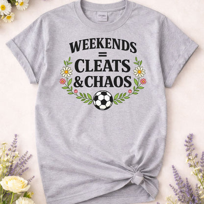 Cleats & Chaos Tee – Funny Sports Mom Shirt – Game Day Shirt – Soccer Baseball Football Mom Tee